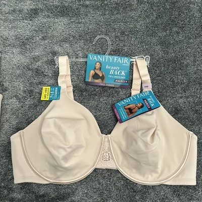 Nuevo con etiquetas Sujetador Vanity Fair Beauty espalda figura completa suavizante minimizador arena #76080 Foto 1 de 4