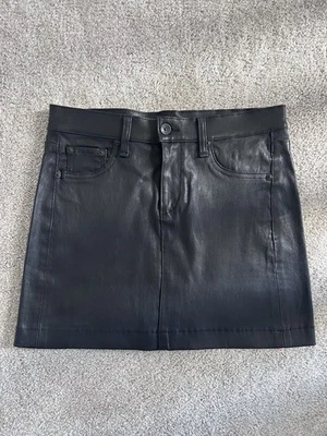 Minifalda negra de cuero de cordero Rag And Bone para mujer, talla M Foto 1 de 4