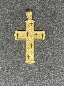 Colgante de cruz religiosa oro amarillo 14K 26x19 mm 1,4 g R1 - Imagen 1 de 2