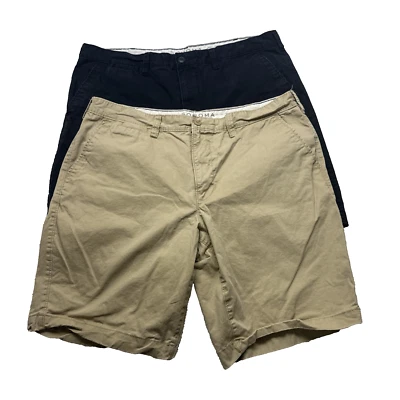 Lote (2) Pantalones Cortos Chinos Sonoma Life Style Para Hombre 40 x 10" Beige/Azul Marino 100% Algodón Foto 1 de 4