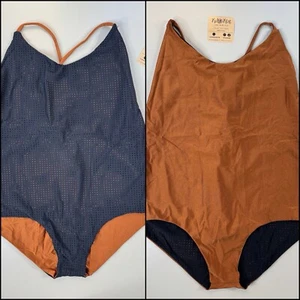 Kalo Kini Women’s One Piece Bathing Suit Size 2XL Pumpkin Spice Reversible Beach - Picture 1 of 19