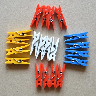 Kunststoff Klammer 4 Farben 35x6 mm Deko Klammer Wäscheklammer mini Clip 20Stück - Bild 1 von 4