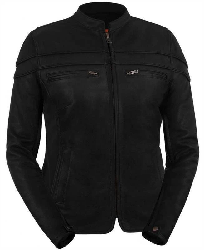 Chaqueta de motocicleta True Element de cuero ventilado premium para mujer (XS-3XL) Foto 1 de 1