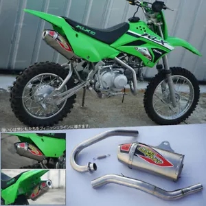 Short Full System Exhaust Muffer Racing Pipe Fit For KAWASAKI KLX110L KLX110L - Picture 1 of 15