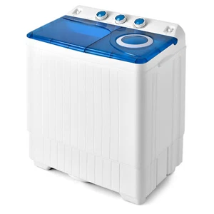 Costway Portable Semi-automatic 26lbs Twin Tub Washing Machine W/ Drain Pump - Picture 1 of 8