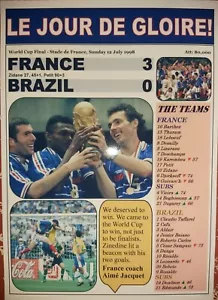 Francia 3 Brasile 0 - Finale Mondiali 1998 - Stampa ricordo - Foto 1 di 1