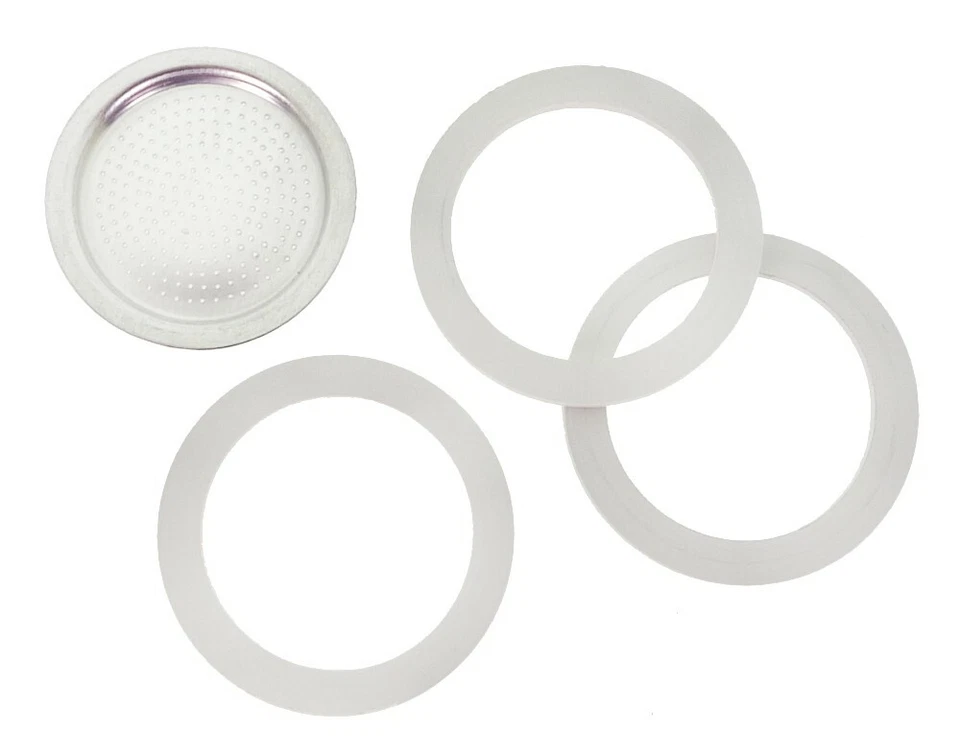 3er SET DICHTRING + 1 SIEB DICHTUNG GUMMI ESPRESSOKANNEN Espresso Kocher Maker