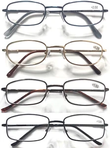 Gafas de lectura de metal estilo clásico/bisagras de resorte/multicolor y forma +0,50~+5,50 - Imagen 1 de 27