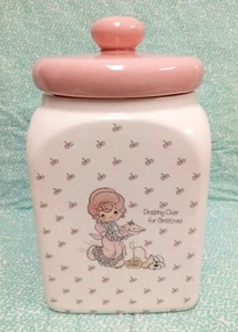 RARE VTG Precious Moments COOKIE JAR Canister DROPPING OVER FOR CHRISTMAS 1987 - Picture 1 of 11