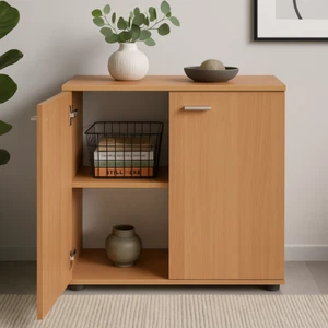 Moderne Kommode Türen Buche 2 Türen 71cm Breit 2 türig Sideboard Schrank Flur - Bild 1 von 4