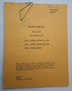 THE CAROL BURNETT SHOW / 1978 TV Script, starring Steve Lawrence - Picture 1 of 12