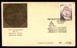 Mayfairstamps Chile FDC 1972 Sailboat Naval Academy Arturo Prat First Day Cover - Picture 1 of 2