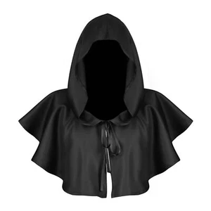 Halloween Grim Cowl Cloak Medieval Wicca Pagan Hood Hat Cosplay Hooded Poncho - Picture 1 of 10