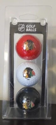 Pacote com 3 bolas de golfe Chicago Blackhawks NHL - Imagem 1 de 2