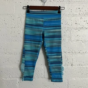 C9 by Champion Girls Athletic Leggings M 7-8 Blue Capri Striped Sheer Calf Z3 - Picture 1 of 7