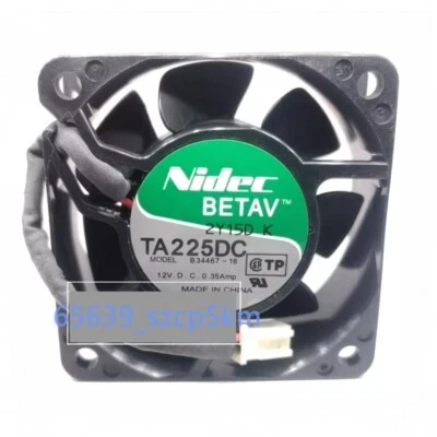 NIDEC TA225DC B34467-16 12V 0.35A 6CM 6025 2-Pin Inverter Cooling Fan - Image 1 of 2