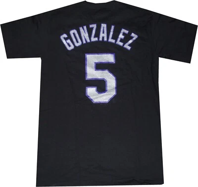 Colorado Rockies Carlos Gonzalez Majestuosa Negra Majestuosa Camiseta Etiquetas Nuevas Foto 1 de 3