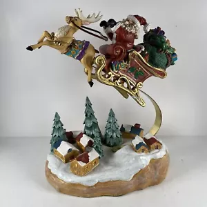 Mercuries großer hüpfender fliegender Weihnachtsmann 1994 mit Rentierschlitten Dorf selten - Bild 1 von 16