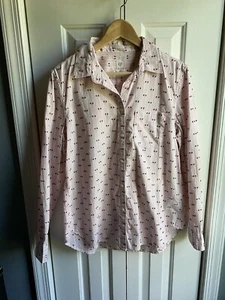 Gap Womens Fitted Boyfriend Shirt Pink Striped Button Down Size Medium NWT - Picture 1 of 8