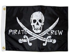 Pirate Crew 12"x18" Two Sided Flag Outdoor Grade 200denier Fabric Usa Home Boat