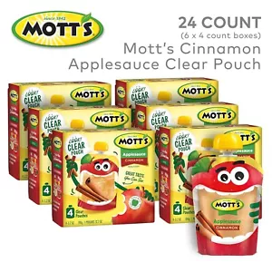 Mott's Cinnamon Applesauce, 3.2 Oz Clear Pouches, 24 Count (6 Packs Of 4), No Ar - Picture 1 of 3