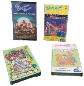 McDonalds California Raisins Popples Transformers lot 4 cassette 1980s era - Picture 1 of 4