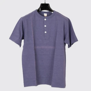 Warehouse & Co. Japan Henley Neck Tee Faded Navy T-Shirt - Picture 1 of 2