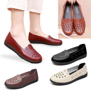 LADIES SOFT LOAFERS PUMPS FLAT BUCKLE COMFY WOMENS WORK OFFICE SLIP ON SHOES - Picture 1 of 17
