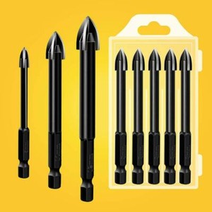 New Listing4/5/6/8/10mm Drill Bits Cross Hex Tile Bits Alloy Triangle Drill Glass Bits too'