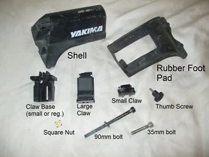 Piezas de repuesto Yakima RailGrab / carcasa, almohadilla para pies, garras, tuerca, perno - Imagen 1 de 3