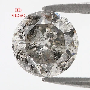 Diamante de corte redondo suelto natural de 2,35 quilates 8,25 mm diamante de sal y pimienta KDL3324 - Imagen 1 de 8