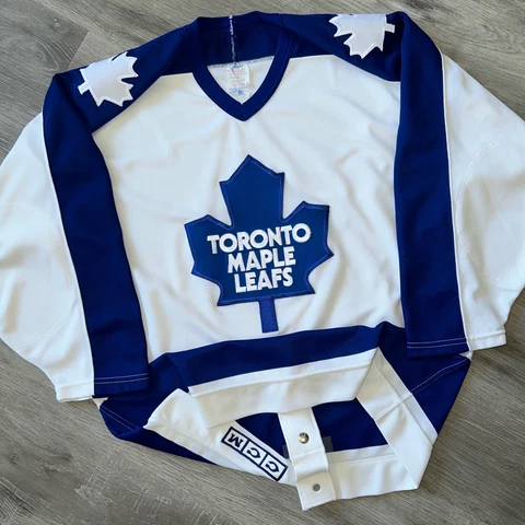 Authentic Late 80s Toronto Maple Leafs Jersey 44 CCM Small Block Maska Ultrafil Cover