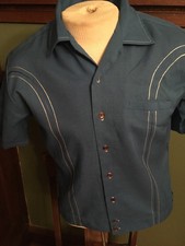 Vintage Mr. Jack 50’s 60’s Kramer Rockabilly Shirt M Blue