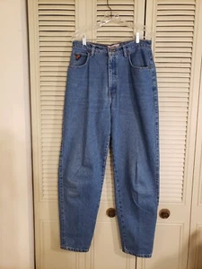 Vintage Faded Glory High Rise Jeans Tapered Leg Size 14 Classic Fit Medium Wash - Picture 1 of 9