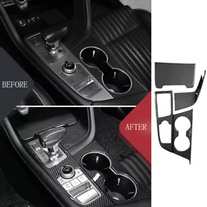 For Genesis G70 2019-2025 Carbon Fiber Console Gear Shift Set Panel Cover Trims - Picture 1 of 7