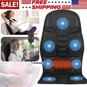 8 Mode Full Body Massager Seat Cushion Back Heated Chair Car Pad Mat Home Office - Picture 1 of 16
