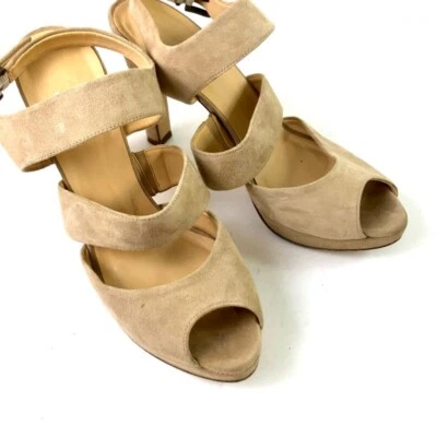 Sandalias J.crew Collins para mujer beige hebilla ajustable plataforma tacones 9 Foto 1 de 4