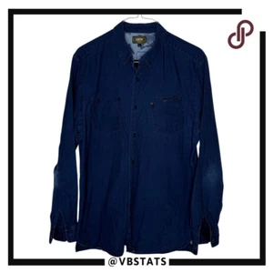 Barbour International Men's Stretch Long Sleeve Button Down Denim Shirt Blue XL - Picture 1 of 5