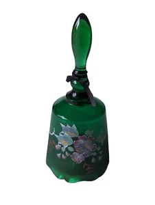 Fenton Green Floral Bell With Music Box - Picture 1 of 8