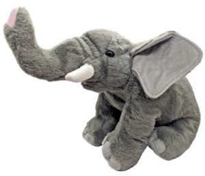 Wild Republic grauer Elefant mit Stoßzähnen 15" Plüschtier - Bild 1 von 4
