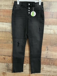 Justice Girls Pull On Denim  High Rise Jegging Black 14p Nwt - Picture 1 of 4