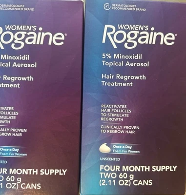 Lote De 2 NUEVOS ROGAINE Mujer 5% Minoxidil 4 Meses Suministro X2 EX 3/26 *leer* Foto 1 de 2
