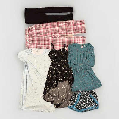 Old Navy 女孩中号 6-8 混合服装 6 件装连衣裙衬衫裤子 PJ EC — 第 1/4 张图片