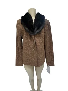 Neu mit Etikett Vintage Terry Lewis klassische Luxus Kunstfelljacke Größe 12 - Bild 1 von 8