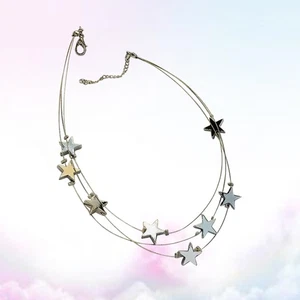 Multi-layer Stars Pendant Neckband Neck Chain Neck Jewelry Collar Choker Short - Picture 1 of 12