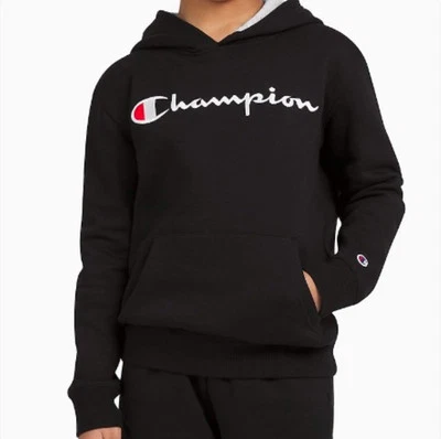 Champion Sudadera Jóvenes Niños Pequeña 7/8 Negra Sudadera con Capucha Tejido Inverso Niños Suéter Foto 1 de 4