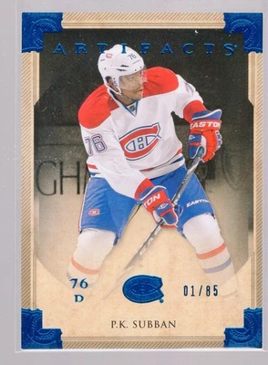 2013/14 Upper Deck Artifacts Sapphire #77 P.K. SUBBAN [01/85] - Image 1 of 2