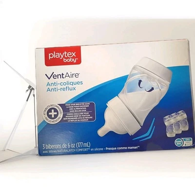 Playtex Baby VentAire, Anticólicos Anti Reflujo, 6 Oz, 3 Biberones TOTALMENTE NUEVO Foto 1 de 4