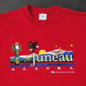 Vintage Juneau Alaska Princess Cruises Einzelnaht T-Shirt Größe Large rot - Bild 1 von 9