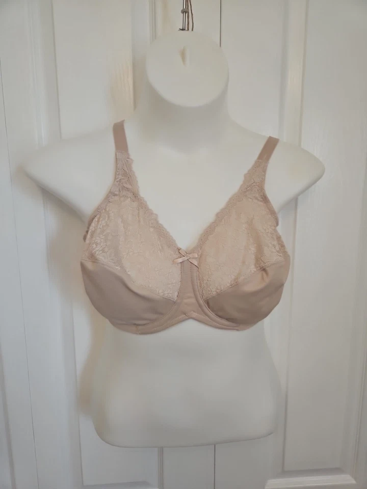 Sujetador minimizador Lilyette Bali ribete de encaje a medida para mujer modelando LY0428 beige 38c Foto 1 de 1